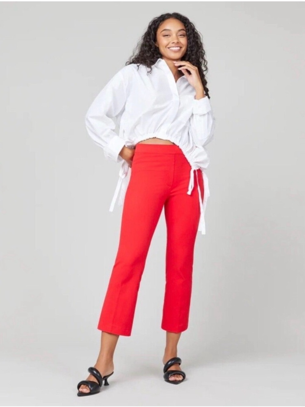 Spanx Polished Kick Flare Pull-On Pants True Red Size S